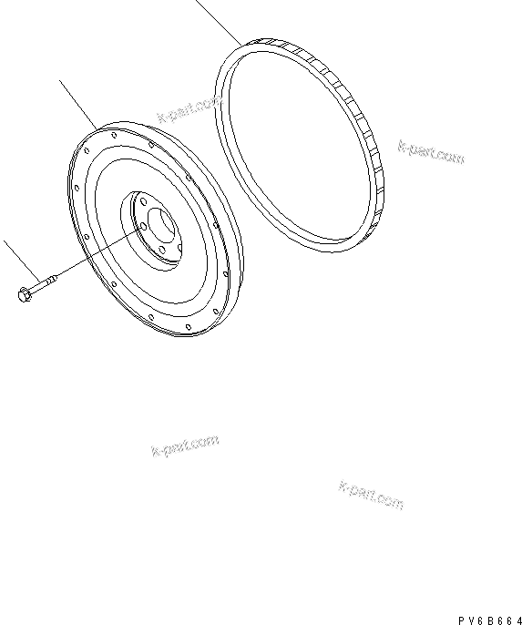 Komatsu parts book diagram for SA6D140E-3CM-7 S/N 110001-UP: FLYWHEEL