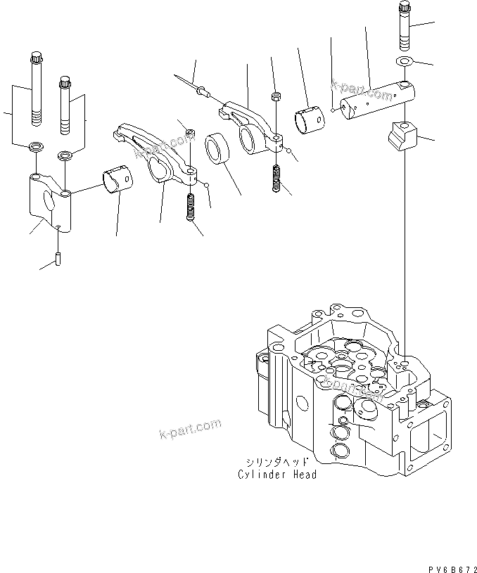 Komatsu parts book diagram for SA6D140E-3CM-7 S/N 110001-UP: ROCKER ARM