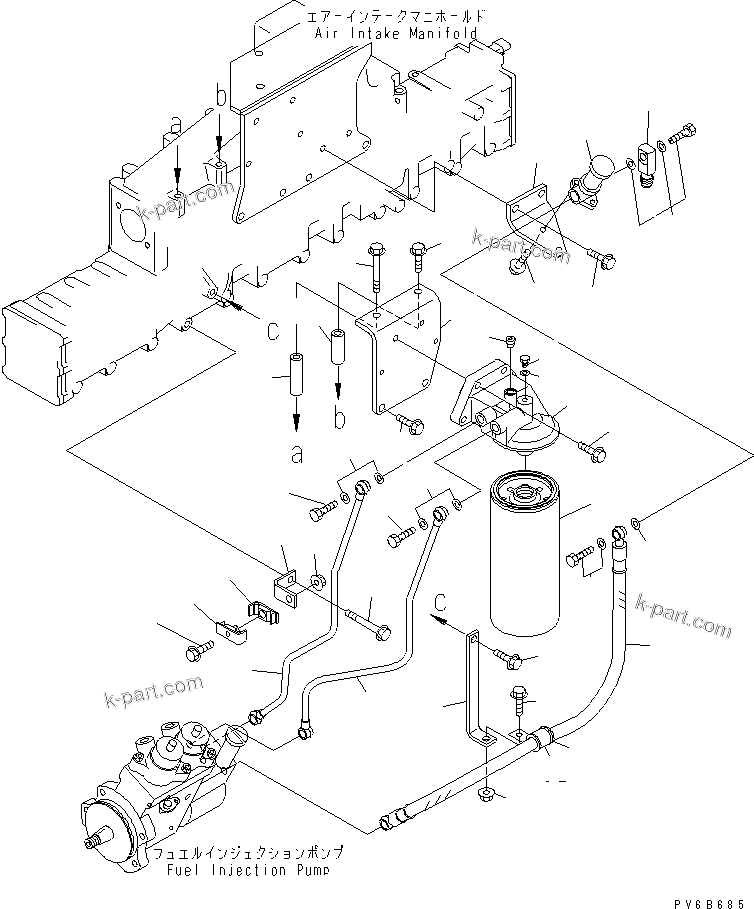 Komatsu parts book diagram for SA6D140E-3CM-7 S/N 110001-UP: FUEL FILTER