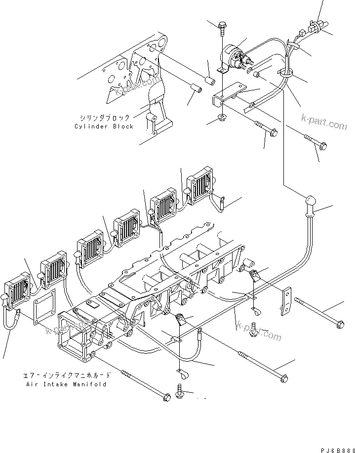Komatsu parts book diagram for SA6D140E-3CM-7 S/N 110001-UP: WIRING (1/3) SWITCH AND HEATER