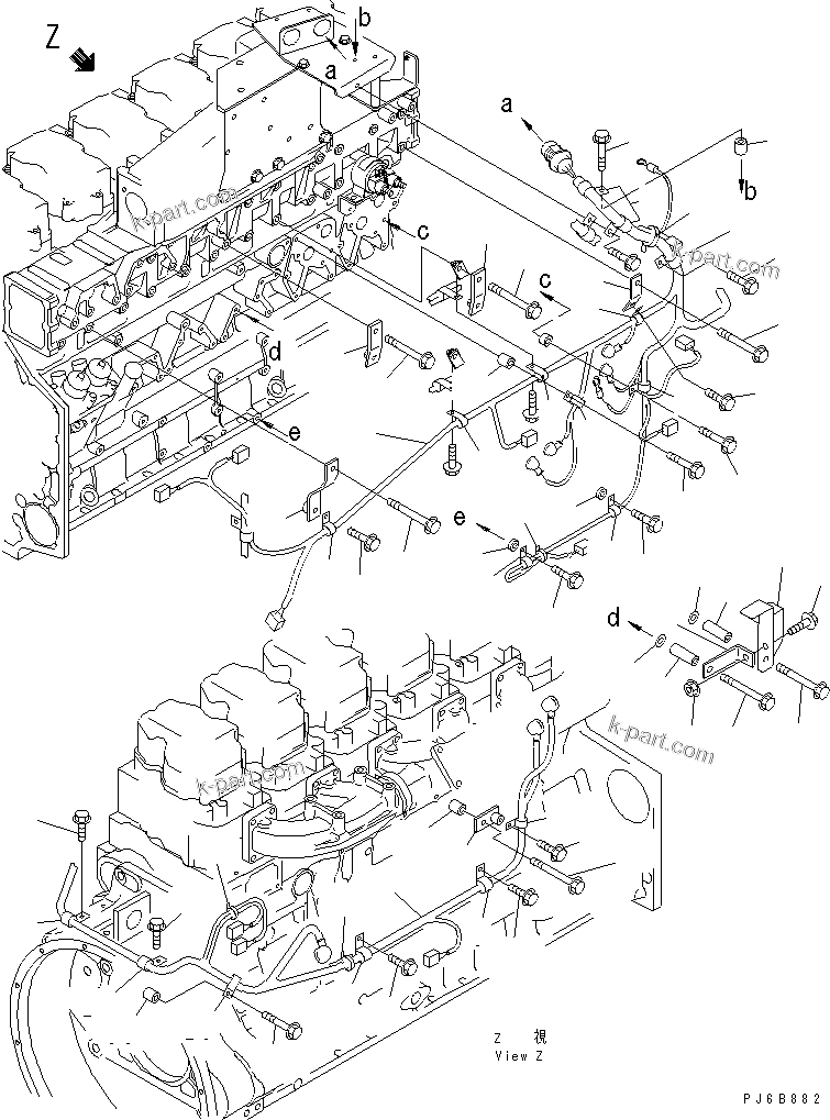 Komatsu parts book diagram for SA6D140E-3CM-7 S/N 110001-UP: WIRING (3/3) SENSOR