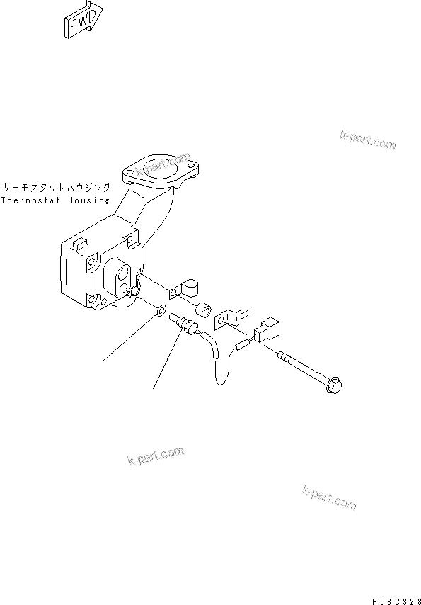Komatsu parts book diagram for SA6D125E-2A-KU S/N 60721-UP: WATER TEMPERATURE SENSOR