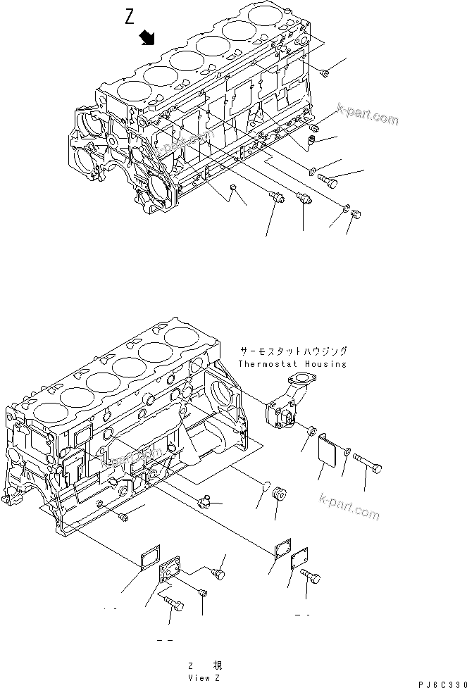 Komatsu parts book diagram for SA6D125E-2A-KU S/N 60721-UP: CYLINDER BLOCK RELATED PARTS(#75758-)