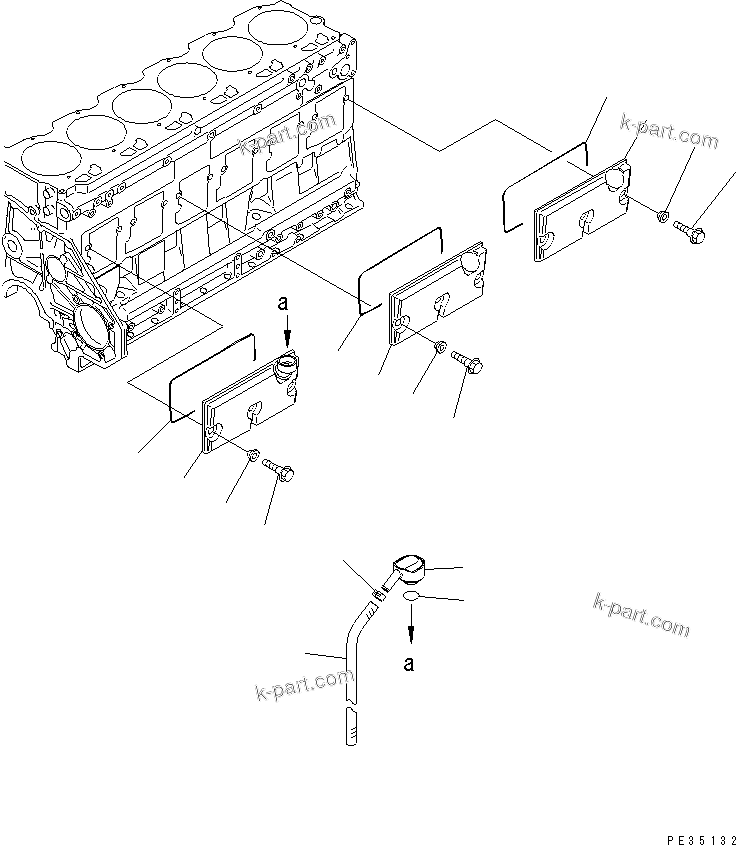 Komatsu parts book diagram for SA6D125E-2A-KU S/N 60721-UP: CAMFOLLOWER COVER