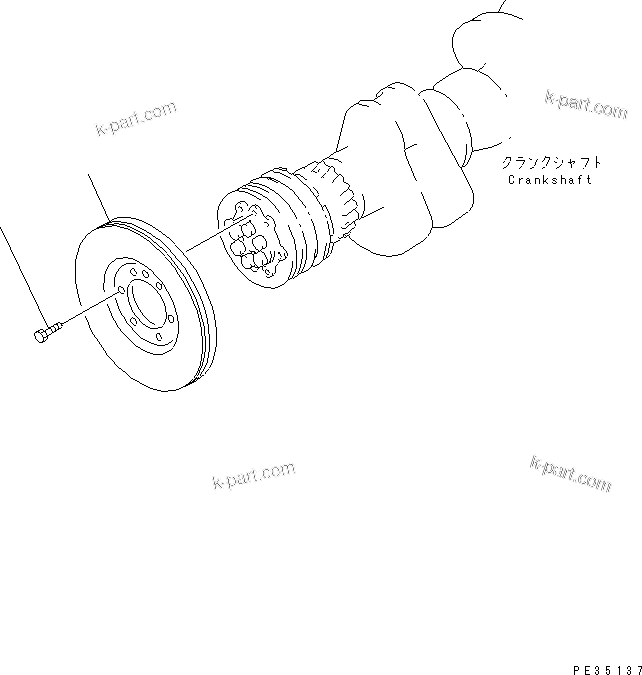 Komatsu parts book diagram for SA6D125E-2A-KU S/N 60721-UP: DAMPER