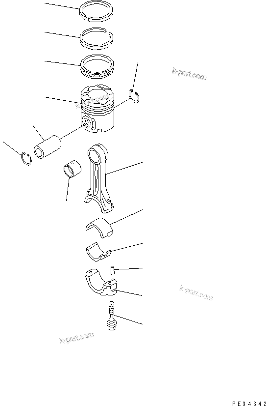 Komatsu parts book diagram for SA6D125E-2A-KU S/N 60721-UP: PISTON