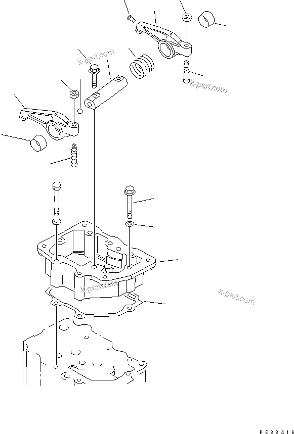 Komatsu parts book diagram for SA6D125E-2A-KU S/N 60721-UP: ROCKER ARM(#75758-)