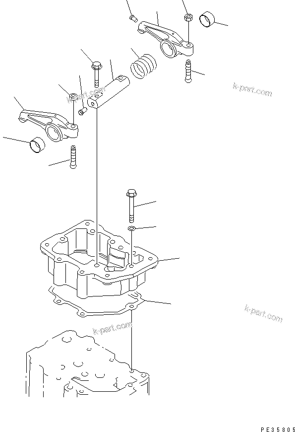 Komatsu parts book diagram for SA6D125E-2A-KU S/N 60721-UP: ROCKER ARM(#60721-75757)