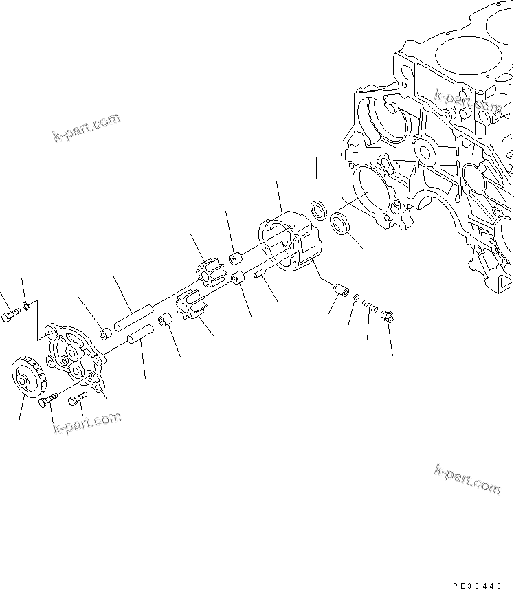 Komatsu parts book diagram for SA6D125E-2A-KU S/N 60721-UP: OIL PUMP