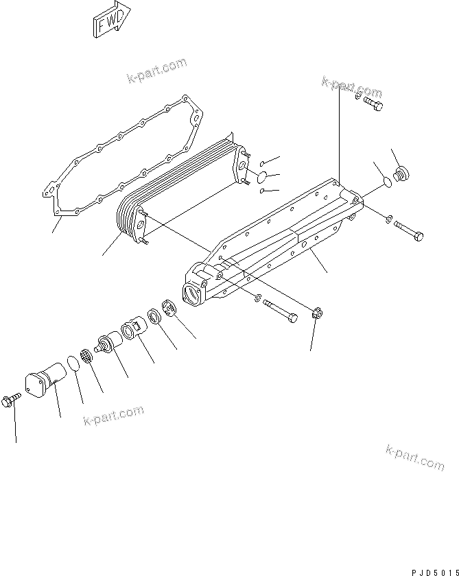 Komatsu parts book diagram for SA6D125E-2A-KU S/N 60721-UP: OIL COOLER(#75758-)