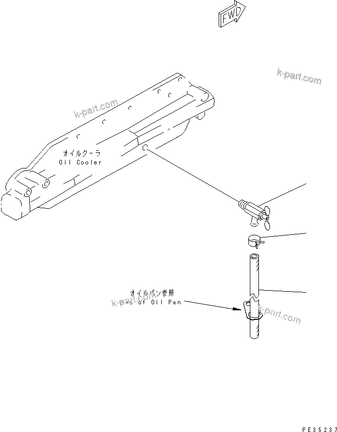 Komatsu parts book diagram for SA6D125E-2A-KU S/N 60721-UP: WATER DRAIN VALVE