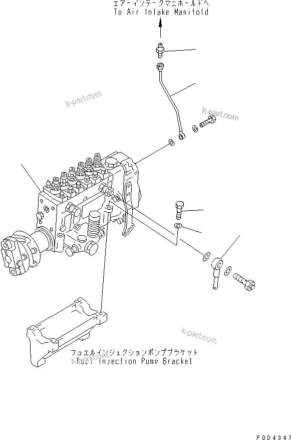Komatsu parts book diagram for SA6D125E-2A-KU S/N 60721-UP: FUEL INJECTION PUMP MOUNTING (FOR EC REGULATION)(#77552-)