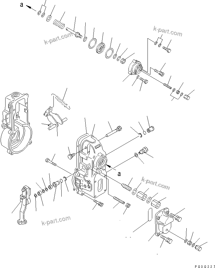 Komatsu parts book diagram for SA6D125E-2A-KU S/N 60721-UP: FUEL INJECTION PUMP (GOVERNOR) (2/2) (FOR EC REGULATION) (INNER PARTS)(#77552-87556)