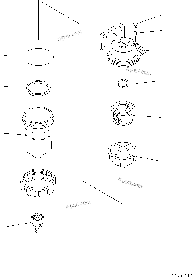 Komatsu parts book diagram for SA6D125E-2A-KU S/N 60721-UP: WATER SEPARATOR(#63385-)