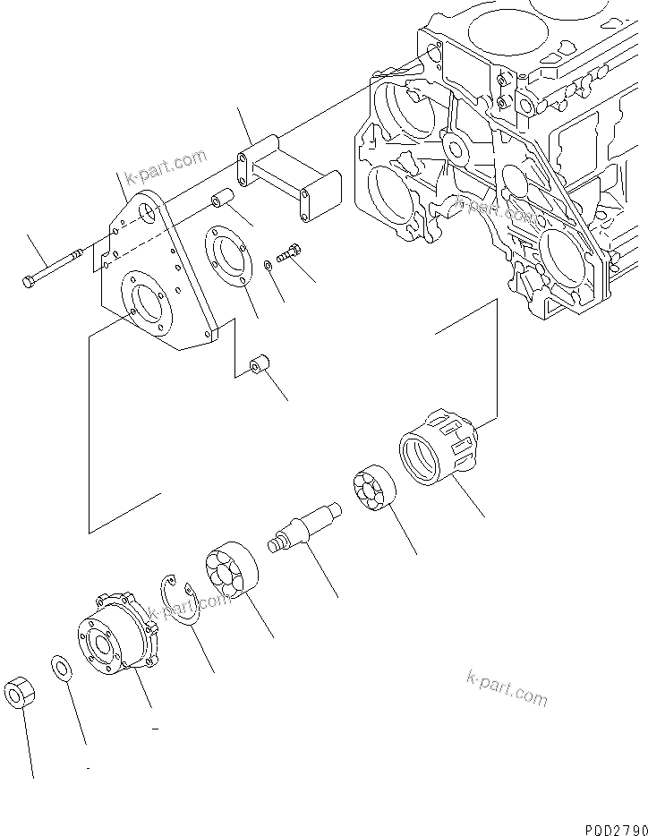 Komatsu parts book diagram for SA6D125E-2A-KU S/N 60721-UP: FAN DRIVE (PULLEY DIA 212MM)(#72612-)