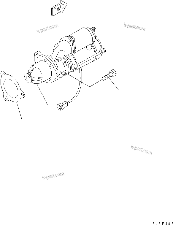 Komatsu parts book diagram for SA6D125E-2A-KU S/N 60721-UP: STARTING MOTOR MOUNTING (11KW)(#85788-)