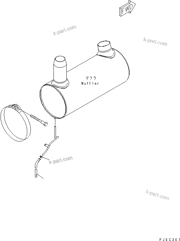 Komatsu parts book diagram for SA6D125E-2A-KU S/N 60721-UP: MUFFLER DRAIN HOSE(#81415-)