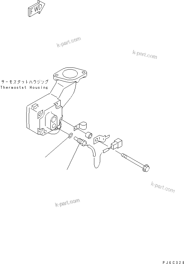 Komatsu parts book diagram for SA6D125E-2A-C S/N 60721-UP: WATER TEMPERATURE SENSOR