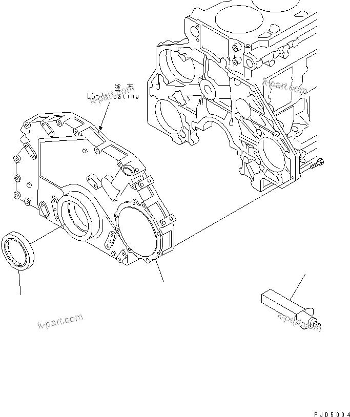 Komatsu parts book diagram for SA6D125E-2A-C S/N 60721-UP: FRONT COVER(#75758-)