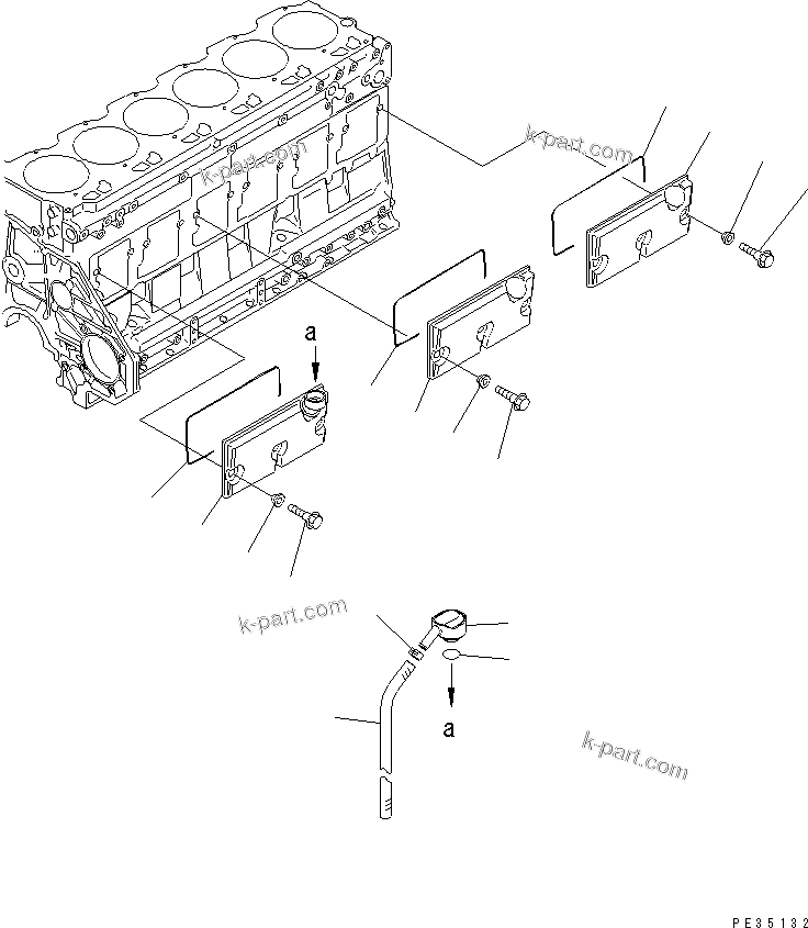 Komatsu parts book diagram for SA6D125E-2A-C S/N 60721-UP: CAMFOLLOWER COVER