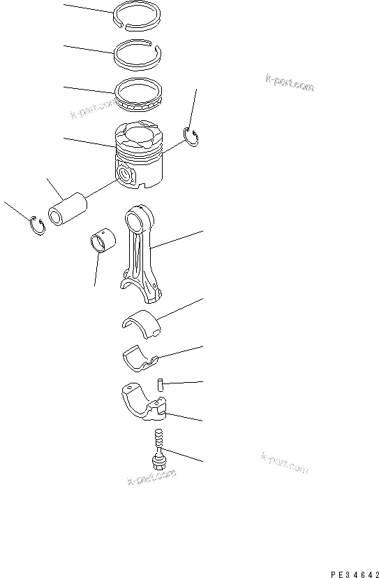 Komatsu parts book diagram for SA6D125E-2A-C S/N 60721-UP: PISTON
