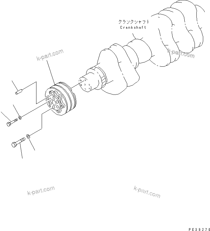 Komatsu parts book diagram for SA6D125E-2A-C S/N 60721-UP: CRANK PULLEY (HARDENING PULLEY)(#63014-)
