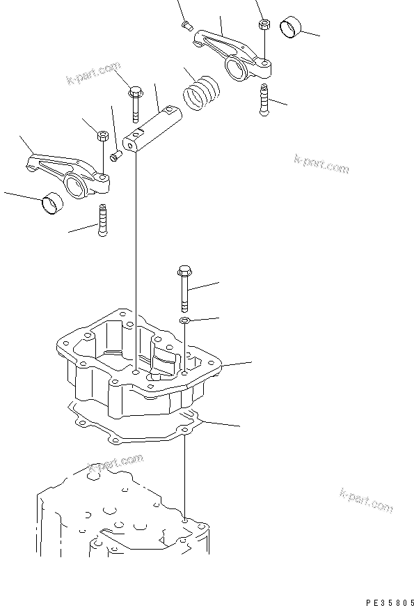 Komatsu parts book diagram for SA6D125E-2A-C S/N 60721-UP: ROCKER ARM(#60721-75757)