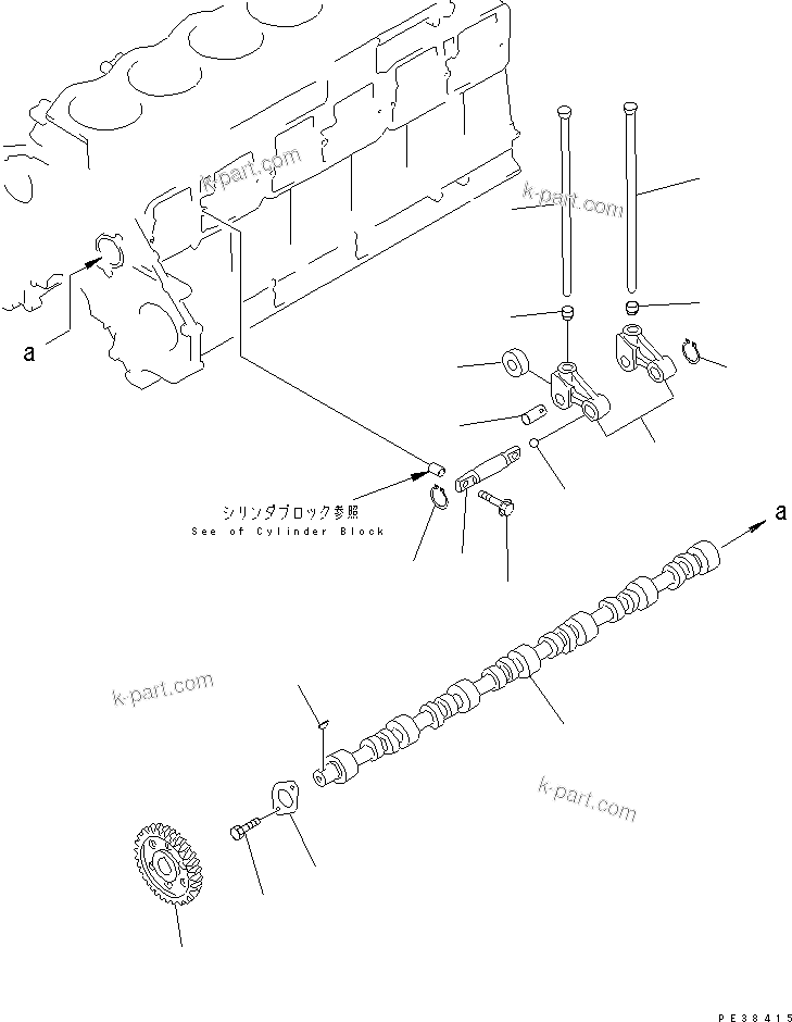 Komatsu parts book diagram for SA6D125E-2A-C S/N 60721-UP: CAMSHAFT(#75758-)