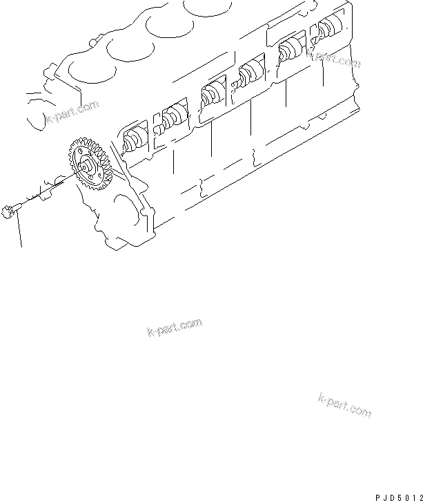 Komatsu parts book diagram for SA6D125E-2A-C S/N 60721-UP: TACHOMETER DRIVE(#75758-)