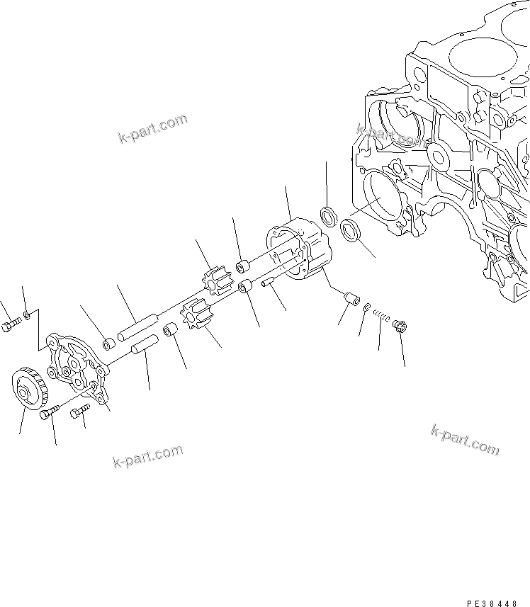 Komatsu parts book diagram for SA6D125E-2A-C S/N 60721-UP: OIL PUMP