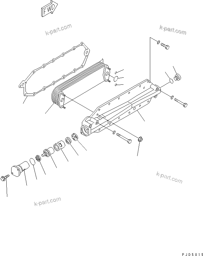Komatsu parts book diagram for SA6D125E-2A-C S/N 60721-UP: OIL COOLER(#75758-)