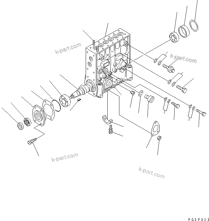 Komatsu parts book diagram for SA6D125E-2A-C S/N 60721-UP: FUEL INJECTION PUMP (PUMP) (1/2) (WITH BOOST-COMPENSATOR) (INNER PARTS)(#77552-87626)