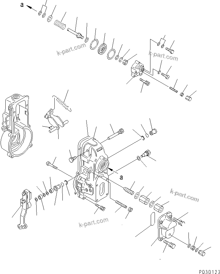 Komatsu parts book diagram for SA6D125E-2A-C S/N 60721-UP: FUEL INJECTION PUMP (GOVERNOR) (2/2) (WITH BOOST-COMPENSATOR) (INNER PARTS)(#77552-87626)