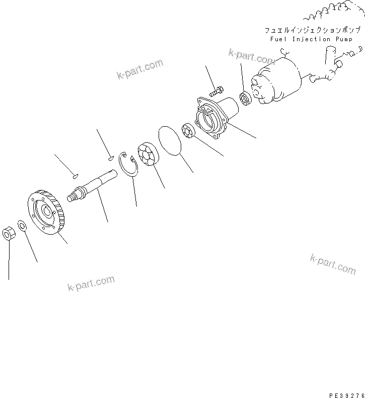 Komatsu parts book diagram for SA6D125E-2A-C S/N 60721-UP: FUEL INJECTION PUMP DRIVE(#61766-)