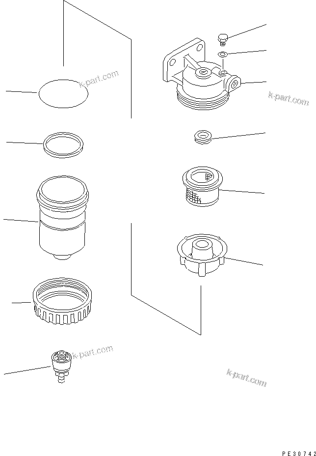 Komatsu parts book diagram for SA6D125E-2A-C S/N 60721-UP: WATER SEPARATOR(#63385-)