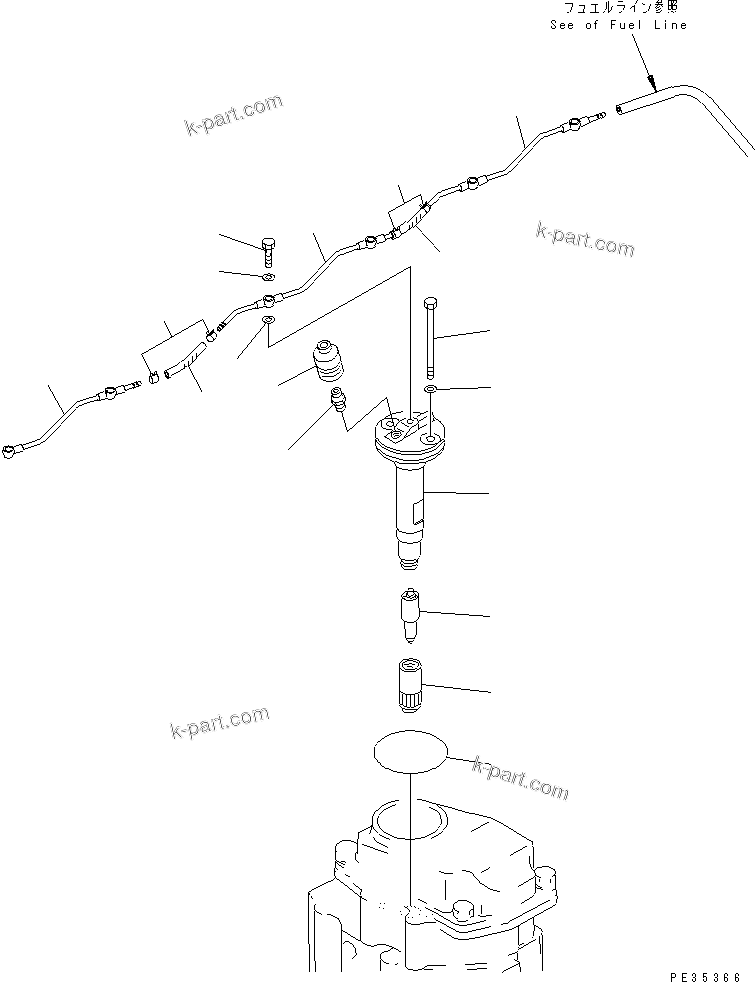 Komatsu parts book diagram for SA6D125E-2A-C S/N 60721-UP: INJECTION NOZZLE