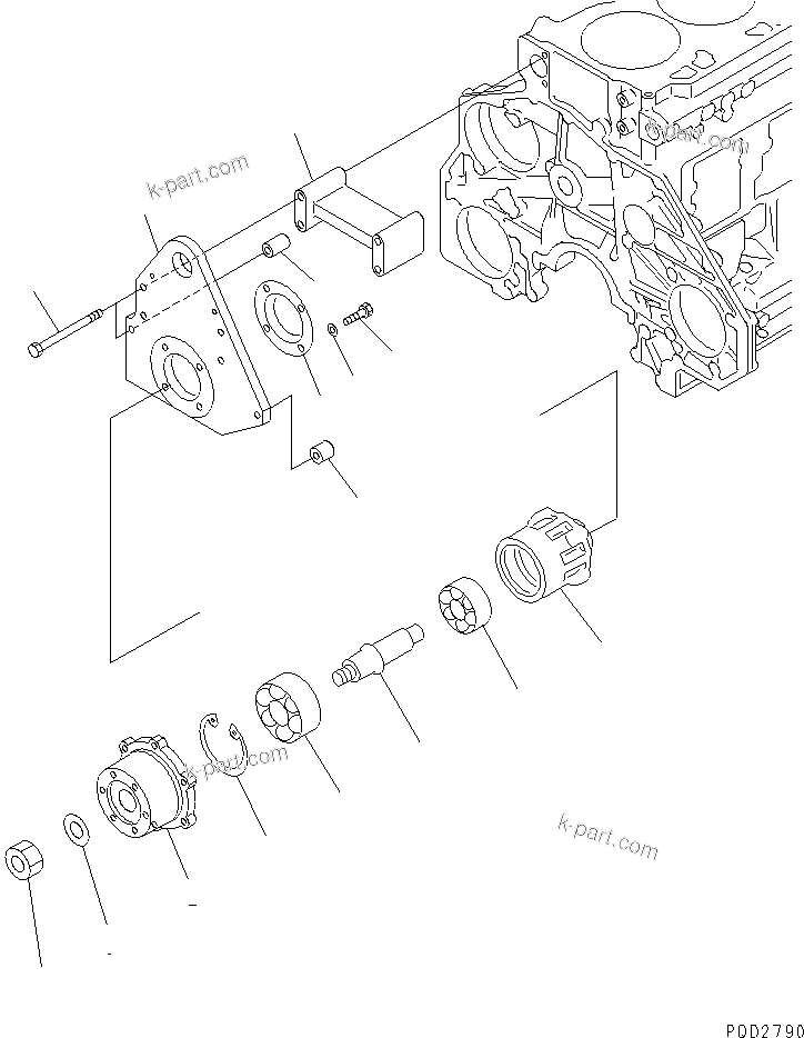 Komatsu parts book diagram for SA6D125E-2A-C S/N 60721-UP: FAN DRIVE (PULLEY DIA 212MM)(#72612-)