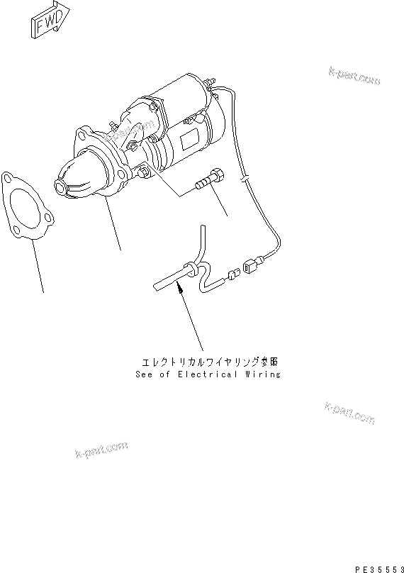 Komatsu parts book diagram for SA6D125E-2A-C S/N 60721-UP: STARTING MOTOR MOUNTING (7.5KW)(#60721-70175)
