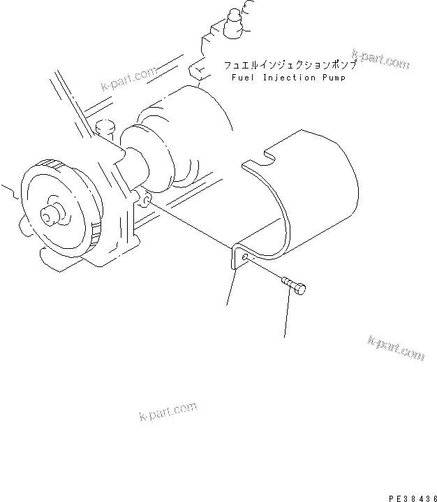 Komatsu parts book diagram for SA6D125E-2A-C S/N 60721-UP: SAFETY GUARD (FOR FUEL INJECTION PUMP DRIVE)(#61589-)