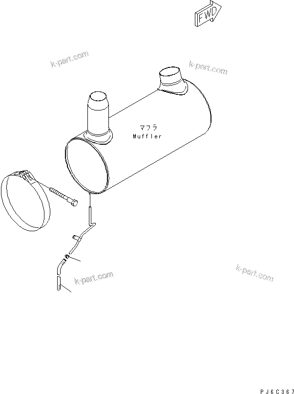 Komatsu parts book diagram for SA6D125E-2A-C S/N 60721-UP: MUFFLER DRAIN HOSE(#81415-)