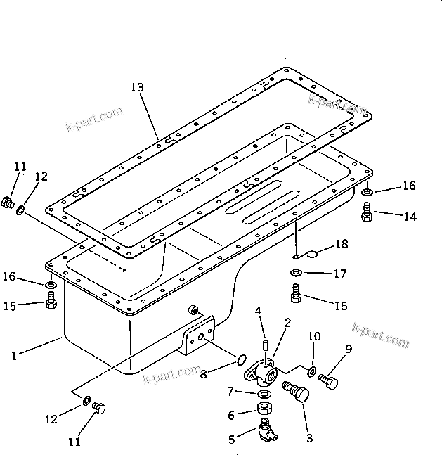 Komatsu parts book diagram for SA6D125-1T S/N 31492-UP: OIL PAN