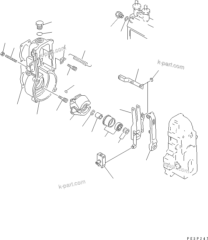 Komatsu parts book diagram for SA6D125-1T S/N 31492-UP: FUEL INJECTION PUMP (GOVERNOR) (1/2)