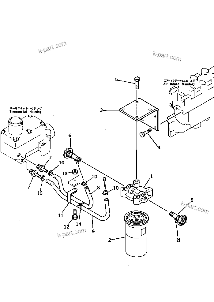 Komatsu parts book diagram for SA6D125-1T S/N 31492-UP: CORROSION RESISTOR AND PIPING