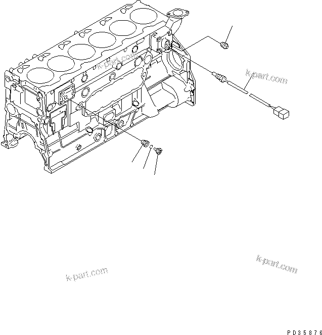 Komatsu parts book diagram for SA6D125E-2C-S7 S/N 60721-UP: WATER TEMPERATURE SENSOR(#61589-)