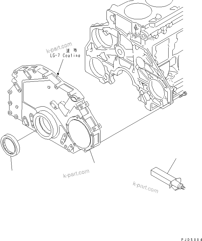 Komatsu parts book diagram for SA6D125E-2C-S7 S/N 60721-UP: FRONT COVER(#75758-)