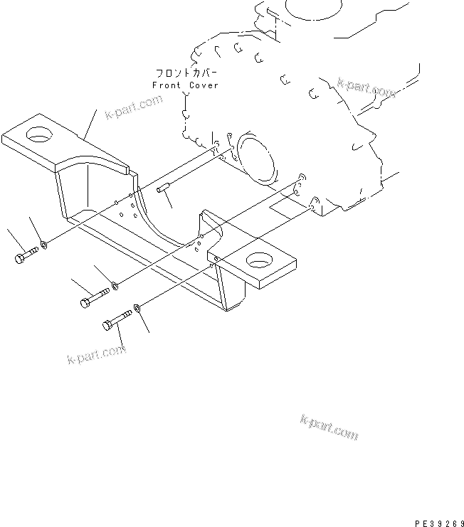Komatsu parts book diagram for SA6D125E-2C-S7 S/N 60721-UP: ENGINE MOUNTING(#61589-)
