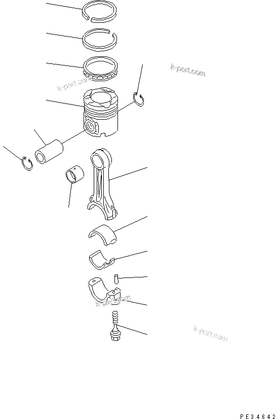 Komatsu parts book diagram for SA6D125E-2C-S7 S/N 60721-UP: PISTON