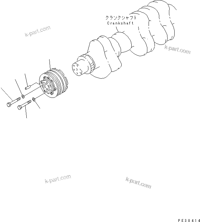 Komatsu parts book diagram for SA6D125E-2C-S7 S/N 60721-UP: CRANK PULLEY