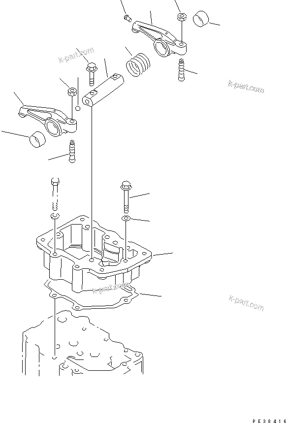 Komatsu parts book diagram for SA6D125E-2C-S7 S/N 60721-UP: ROCKER ARM(#75758-)