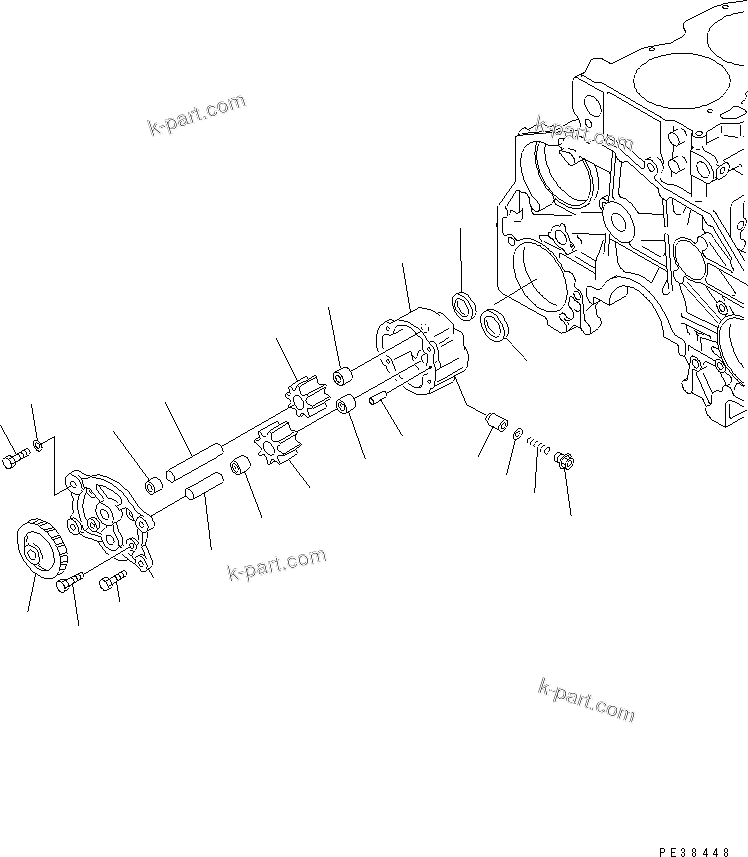 Komatsu parts book diagram for SA6D125E-2C-S7 S/N 60721-UP: OIL PUMP